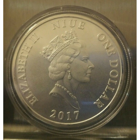 Guardian Angel NIUE 1 dollar 1 oz .999 silver coin. Framed with display stand. - Picture 5 of 6